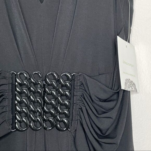 Donna Morgan NWT black mini dress stretchy flow Fit and Flare Night out Cocktail - Picture 5 of 11
